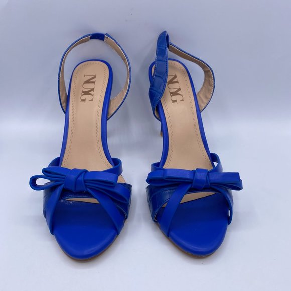 A NUYG Blue Bow High Heel Cutout Slingback Sandal - Picture 2 of 14